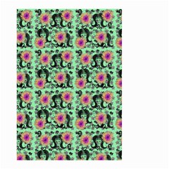 60s Girl Floral Green Small Garden Flag (two Sides) by snowwhitegirl