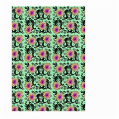 60s Girl Floral Green Large Garden Flag (two Sides) by snowwhitegirl