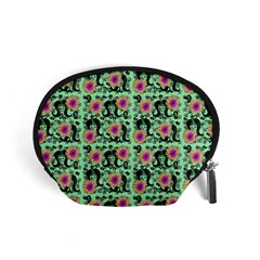 60s Girl Floral Green Accessory Pouch (small) by snowwhitegirl