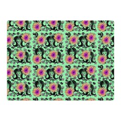 60s Girl Floral Green Double Sided Flano Blanket (mini)  by snowwhitegirl