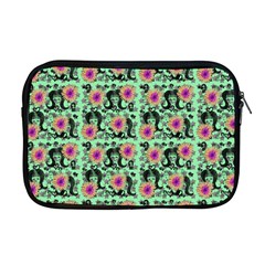 60s Girl Floral Green Apple Macbook Pro 17  Zipper Case by snowwhitegirl