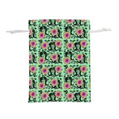 60s Girl Floral Green Lightweight Drawstring Pouch (m) by snowwhitegirl