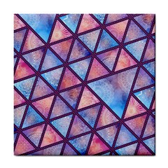 Triangle Mandala Pattern Tile Coaster by designsbymallika