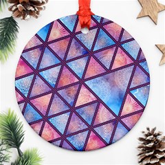 Triangle Mandala Pattern Ornament (round) by designsbymallika