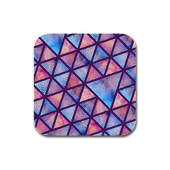 Triangle Mandala Pattern Rubber Square Coaster (4 Pack)  by designsbymallika