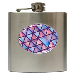 Triangle Mandala Pattern Hip Flask (6 Oz) by designsbymallika