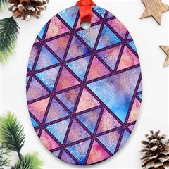 Triangle Mandala Pattern Oval Ornament (two Sides) by designsbymallika