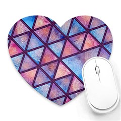 Triangle Mandala Pattern Heart Mousepads by designsbymallika