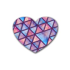 Triangle Mandala Pattern Heart Coaster (4 Pack)  by designsbymallika