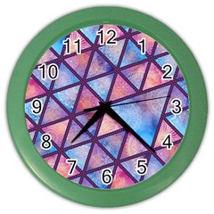 Triangle Mandala Pattern Color Wall Clock by designsbymallika