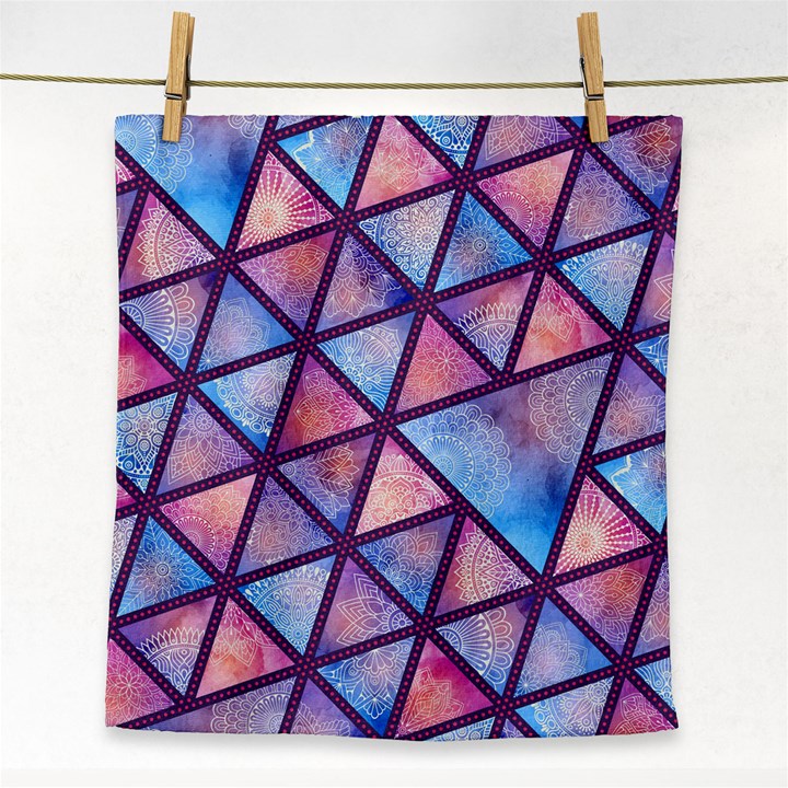 Triangle Mandala Pattern Face Towel