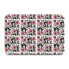 60s Girl Floral White Plate Mats by snowwhitegirl