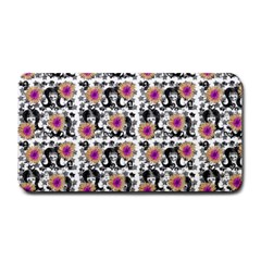 60s Girl Floral White Medium Bar Mats by snowwhitegirl