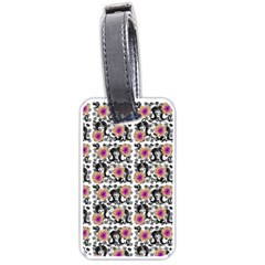 60s Girl Floral White Luggage Tag (one Side) by snowwhitegirl