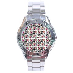 60s Girl Floral White Stainless Steel Analogue Watch by snowwhitegirl