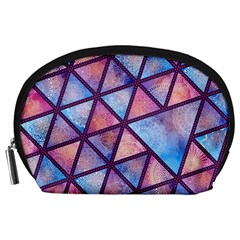 Triangle Mandala Pattern Accessory Pouch (large) by designsbymallika