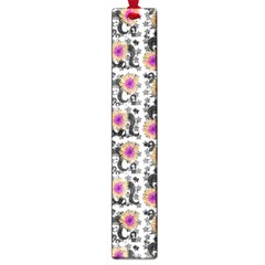 60s Girl Floral White Large Book Marks by snowwhitegirl