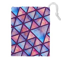 Triangle Mandala Pattern Drawstring Pouch (4xl) by designsbymallika