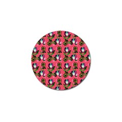 60s Girl Dark Pink Floral Daisy Golf Ball Marker (4 Pack) by snowwhitegirl