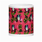 60s Girl Dark Pink Floral Daisy Morph Mugs Center