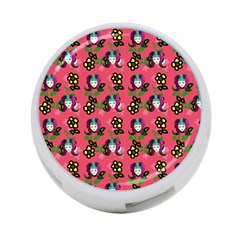 60s Girl Dark Pink Floral Daisy 4-port Usb Hub (two Sides) by snowwhitegirl