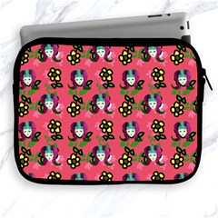 60s Girl Dark Pink Floral Daisy Apple Ipad 2/3/4 Zipper Cases by snowwhitegirl