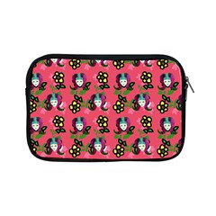 60s Girl Dark Pink Floral Daisy Apple Ipad Mini Zipper Cases by snowwhitegirl