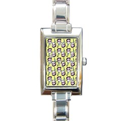 Doctor Pattern Rectangle Italian Charm Watch by snowwhitegirl