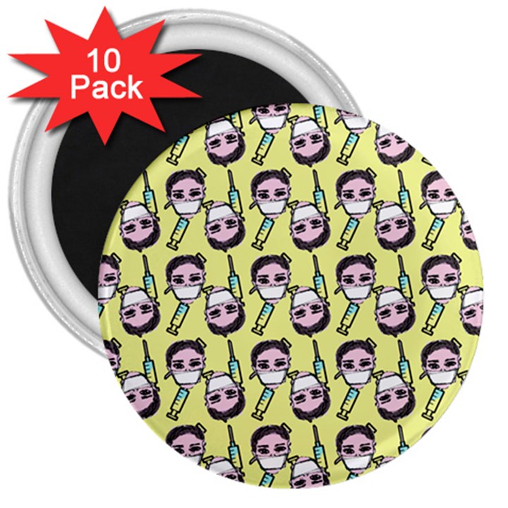 Doctor Pattern 3  Magnets (10 pack) 