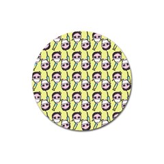 Doctor Pattern Magnet 3  (round) by snowwhitegirl