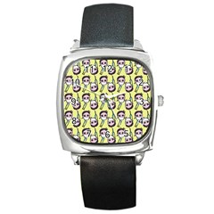 Doctor Pattern Square Metal Watch by snowwhitegirl