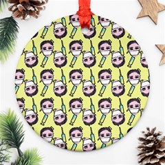 Doctor Pattern Round Ornament (two Sides) by snowwhitegirl