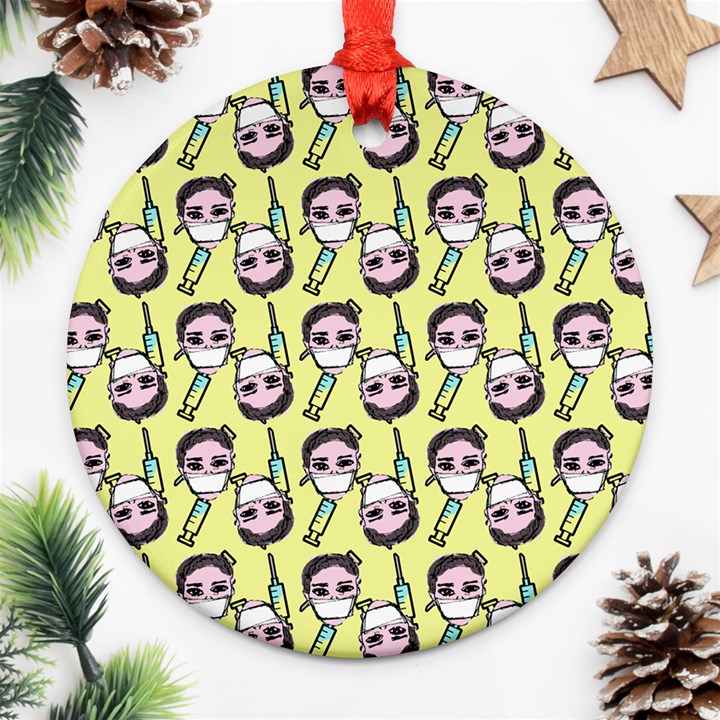 Doctor Pattern Round Ornament (Two Sides)