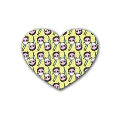 Doctor Pattern Heart Coaster (4 Pack) 