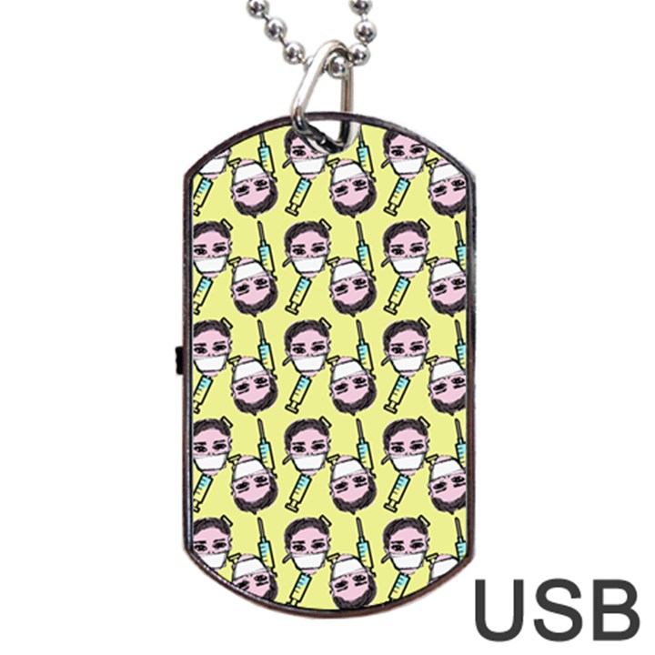 Doctor Pattern Dog Tag USB Flash (One Side)