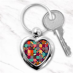 Geometric Mosaic Key Chain (heart) by designsbymallika