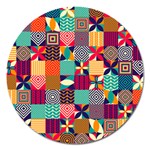 Geometric Mosaic Magnet 5  (Round) Front