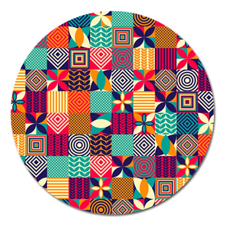 Geometric Mosaic Magnet 5  (Round)