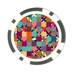 Geometric Mosaic Poker Chip Card Guard by designsbymallika