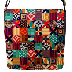 Geometric Mosaic Flap Closure Messenger Bag (s) by designsbymallika