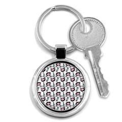 Doctor Pattern White Key Chain (round) by snowwhitegirl