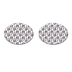 Doctor Pattern White Cufflinks (oval) by snowwhitegirl