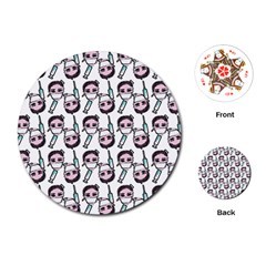 Doctor Pattern White Playing Cards Single Design (round) by snowwhitegirl