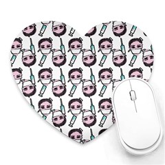 Doctor Pattern White Heart Mousepads by snowwhitegirl