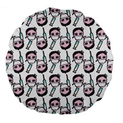 Doctor Pattern White Large 18  Premium Round Cushions by snowwhitegirl