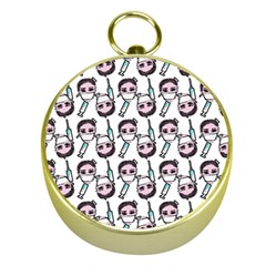 Doctor Pattern White Gold Compasses by snowwhitegirl