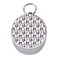 Doctor Pattern White Mini Silver Compasses by snowwhitegirl