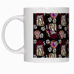 Braids Doll Daisies Black White Mugs by snowwhitegirl