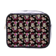 Braids Doll Daisies Black Mini Toiletries Bag (one Side) by snowwhitegirl