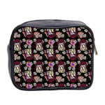 Braids Doll Daisies Black Mini Toiletries Bag (Two Sides) Back